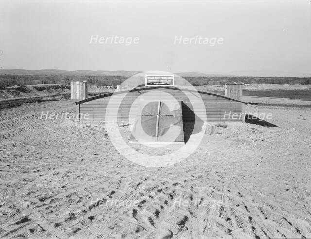 Friends basement church built May, 1939, Dead Ox Flat, Malheur County, Oregon, 1939. Creator: Dorothea Lange.