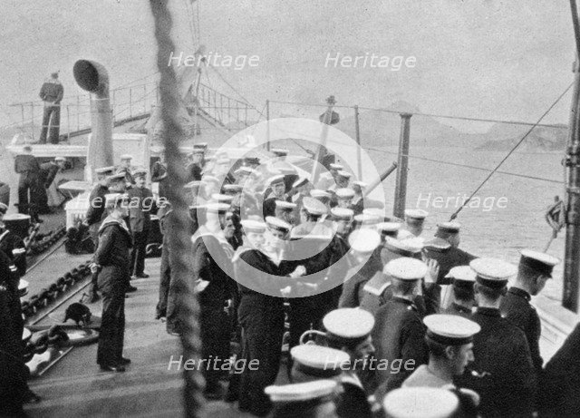 The crew of the royal yacht Victoria and Albert III, Norway, 1904 (1908).Artist: Queen Alexandra