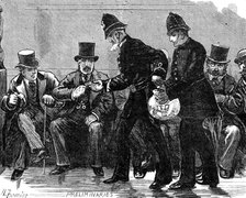 Admission to the Strangers' Gallery of the House of Commons: preliminaries, 1881. Creator: Unknown.