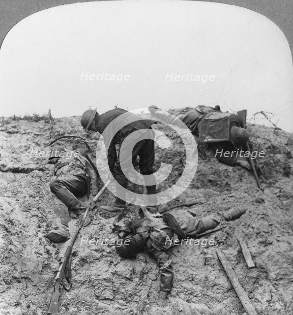 British casualties, Ypres salient, Belgium, World War I, 1915. Artist: Realistic Travels Publishers