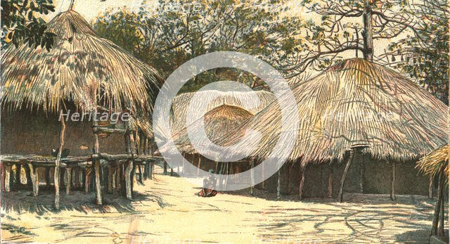 ''Nyasaland and its People -- In Jumbe's Town, Kota Kota', 1890. Creator: H.H. Johnson.