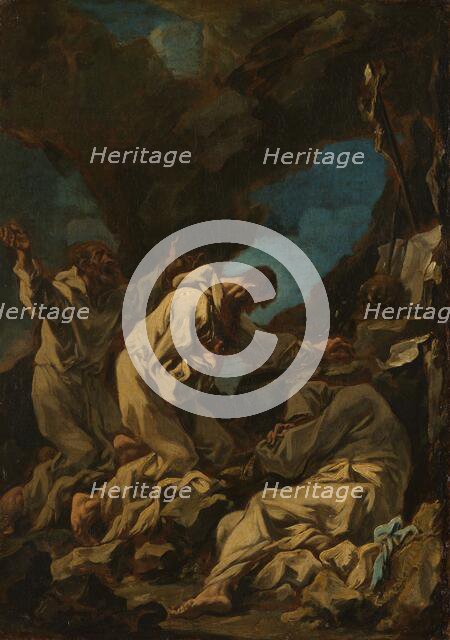 Three Camaldolese Monks in Ecstatic Prayer, 1710-1740. Creator: Alessandro Magnasco.