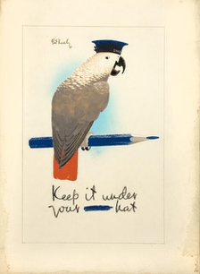 'Keep it under your - hat', World War II poster, 1941. Creators: Central Office of Information, Patrick Keely.