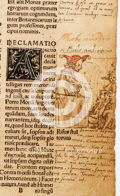 Folly in the Pulpit. Drawing for "The Praise of Folly" by Erasmus of Rotterdam, 1515. Creator: Holbein, Hans, the Younger (1497-1543).