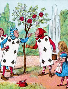 'The Playing cards painting the Rose Bushes', c1910. Artist: John Tenniel.