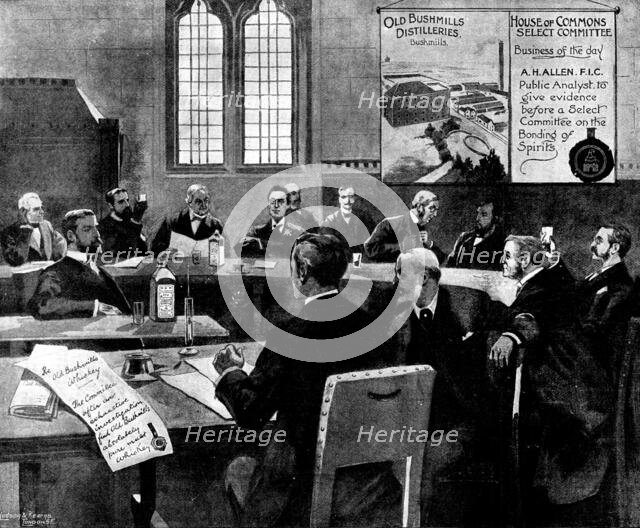 Advertisement for Old Bushmills - A House of Commons Select Committee, 1898.  Creator: Unknown.