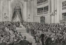 The Opening of the Parliament in the Senate, Madrid, Spain, 20 April 1898.  Creator: Enrique Laporta Valor.