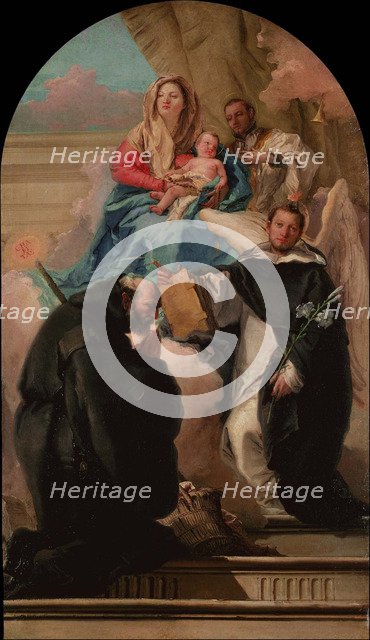Madonna and Child with Three Saints, ca 1760. Artist: Tiepolo, Giandomenico (1727-1804)