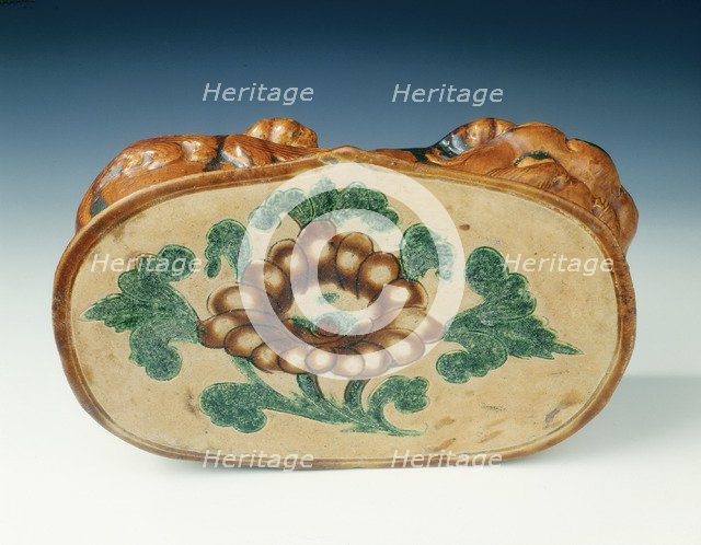 Cizhou-type sancai tiger pillow, Jin dynasty, China, 12th century. Artist: Unknown