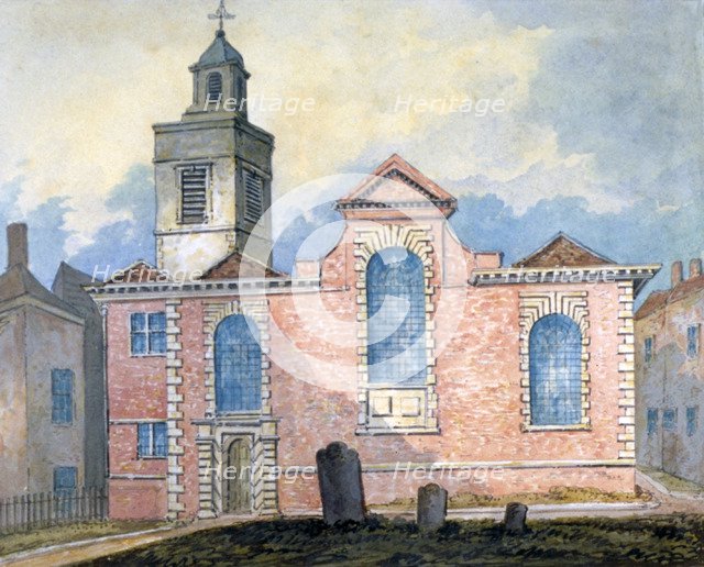 Exterior view of St Anne and St Agnes, City of London, c1810.    Artist: William Pearson