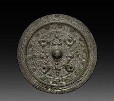 Mirror with Xiwangmu, c. 317-400. Creator: Unknown.