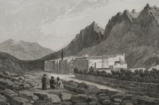 Saint Catherine's Monastery, at the foot of Mount Sinai, 1840. Creator: Charles Nicolas Ransonnette.
