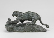 Panther Surprising a Civet Cat, model n.d., cast 1857/1873. Creator: Antoine-Louis Barye.