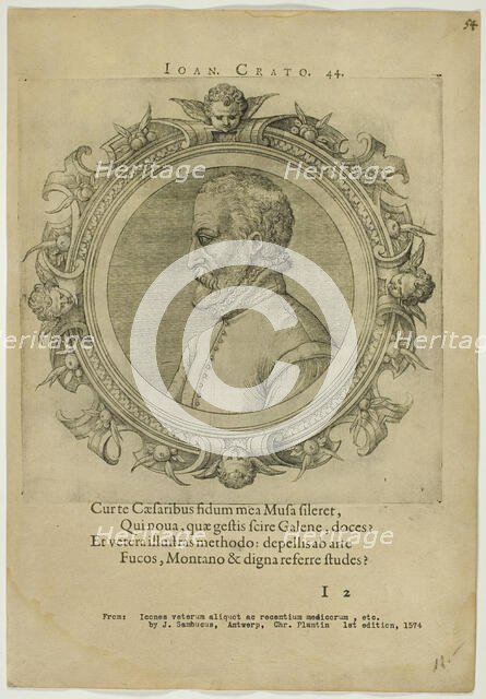 Portrait of Joan Crato, published 1574. Creators: Unknown, Johannes Sambucus.