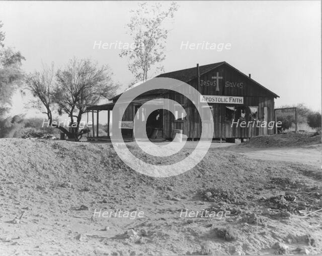 Church near Blythe, California, 1936. Creator: Dorothea Lange.
