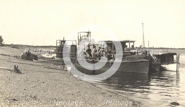 Caravan of a survey party near the bank of the Zeya River, 1909. Creator: Vladimir Ivanovich Fedorov.