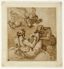 Allegorical Subject (Angel above Two Sibyls), 1560/65. Creator: Luca Cambiaso.