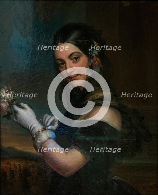 Portrait of singer Elena Viganò, 1841. Creator: Godefroid, Marie-Éléonore (1778-1849).