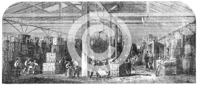 The Great Tobacco Warehouse, at the London Docks, 1856.  Creator: Unknown.