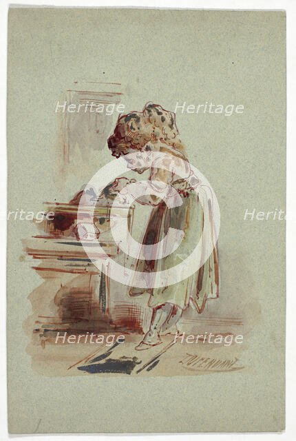 Little Girl Cooking, n.d. Creator: Dupenvant.