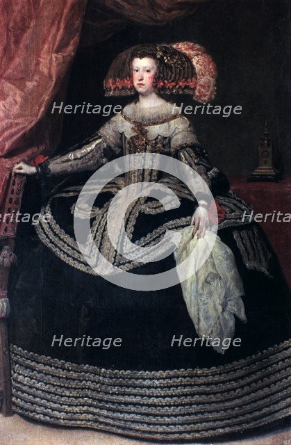 'Queen Doña Mariana of Austria', c1652-1653.  Creator: Diego Velasquez.