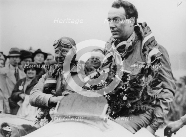 Whitney Straight and the Hon Brian Lewis, Brooklands, 1934. Artist: Unknown
