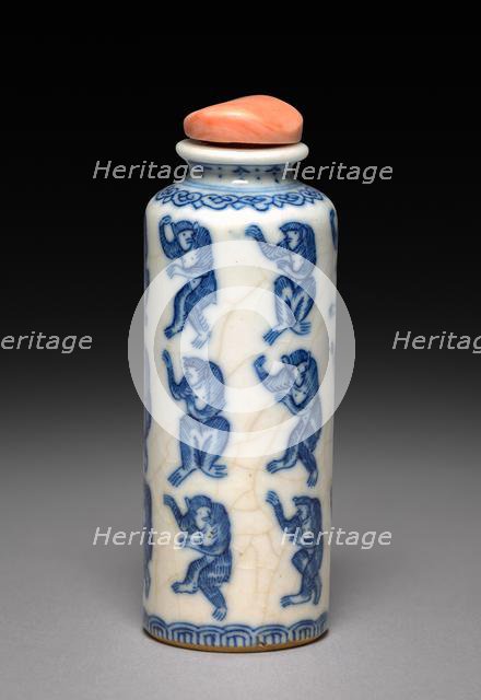 Snuff Bottle with Stopper, 1723-1735. Creator: Unknown.