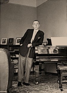 Sergei Rachmaninoff at the Villa Senar, 1939. Creator: Anonymous.