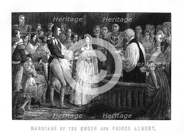 Marriage of Queen Victoria and Albert, Chapel Royal, St James's Palace, 10th February, 1840, (1899). Artist: Unknown
