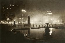 'Trafalgar Square. Looking Towards Charing Cross. London by Night', 1928. Creator: Unknown.