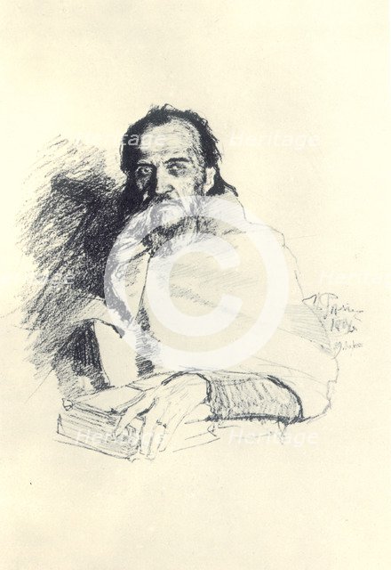 Portrait of the poet Yakov Polonsky (1820-1898), 1896. Artist: Repin, Ilya Yefimovich (1844-1930)
