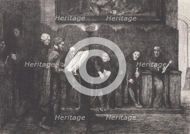 Les chantres Espagnols - Le Lutre (The Spanish cantors, or The lectern), 1865. Creator: Alphonse Legros.