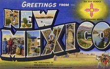 'Greetings from New Mexico', postcard, 1940. Artist: Unknown
