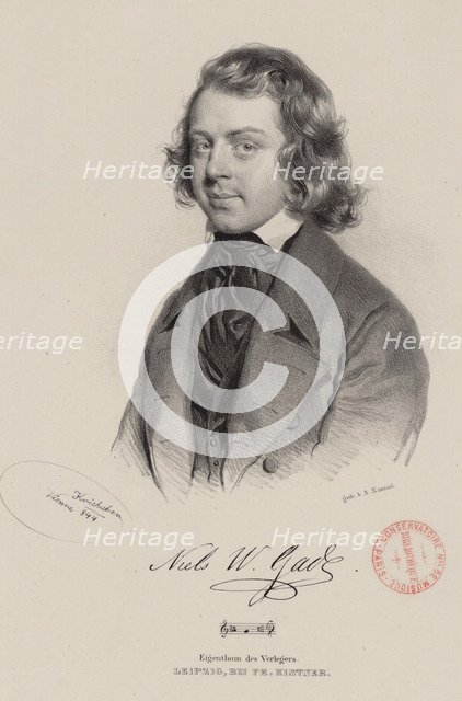 Portrait of the composer Niels Wilhelm Gade (1817-1890), 1844.