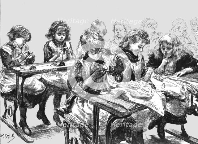 ''The Free Education Act -- The Sewing Class of Elder Girls', 1891. Creator: Paul Charles Renouard.