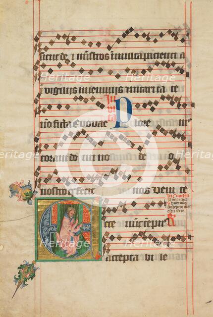 Initial E: The Prophet Isaiah, about 1405. Creator: Circle of the Master of the Golden Bull.