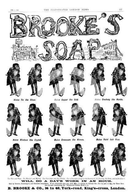Advertisement for Brooke’s Soap, 1890. Creator: Unknown.