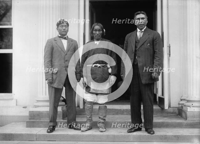American Indians - Chief Yukeoma [centre], 1911. Creator: Harris & Ewing.