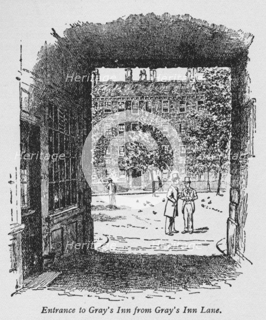 'Entrance to Gray's Inn from Gray's Inn Lane', c1918. Artist: Unknown.