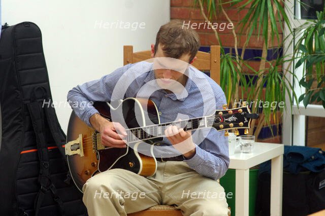 Will Arnold-Forster, Sam Braysher Quartet, Clocktower Cafe Jazz Club, Croydon, London, March 2025. Creator: Brian O'Connor.