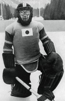 Teiji Homna, Japan ice hockey team, Winter Olympics, Garmisch-Partenkirchen, Germany, 1936. Artist: Unknown