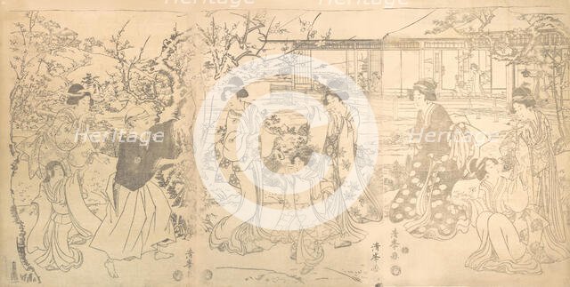 Scene from the Chushingura (Vendetta of the 47 Loyal Retailers), ca. 1820. Creator: Torii Kiyomine.