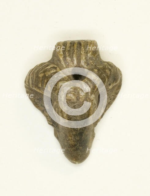 Amulet of a Ram's Head, Egypt, New Kingdom-Third Intermediate Period (about 1550-664 BCE). Creator: Unknown.