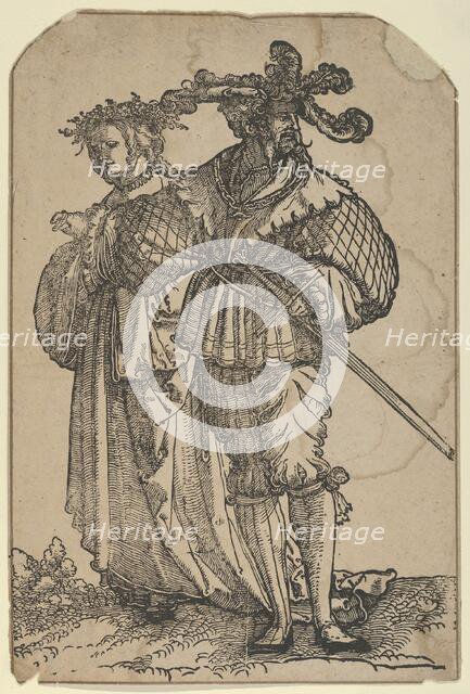 Dancing Couple (I), from The Wedding Dancers (restrike). Creator: Hans Schäufelein the Elder.