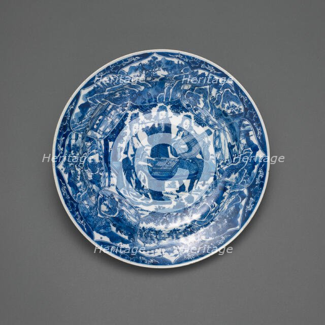 Dish with Europeans Playing Musical Instruments, Qing dynasty, Kangxi period (1661-1722). Creator: Unknown.