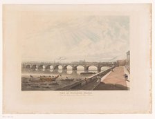 View of Waterloo Bridge from the east side of the terrace of Somerset House, 1818. Creator: Joseph Constantine Stadler.