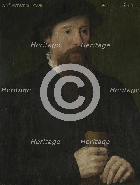 Portrait of a man holding his gloves, 1544. Creator: Unknown.