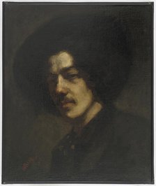 Portrait of Whistler with a Hat, 1857-1859. Creator: James Abbott McNeill Whistler.