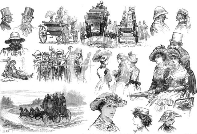 Sketches at Sandown Park Races, 1881. Creator: Unknown.