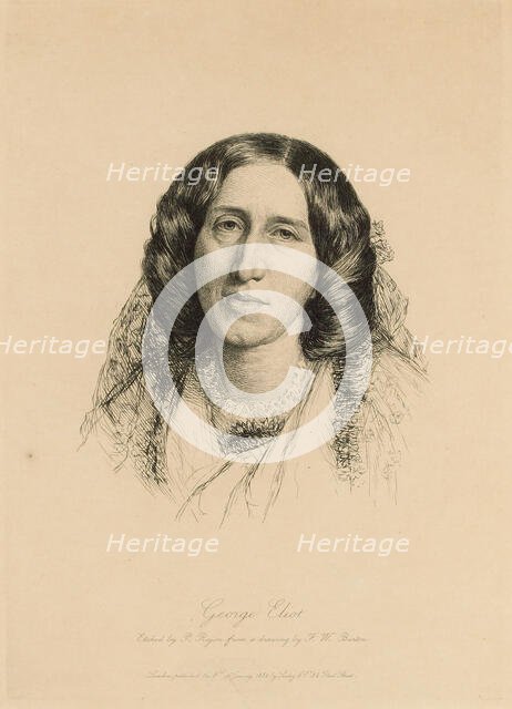 Portrait of George Eliot (1819-1880) , 1882. Creator: Rajon, Paul-Adolphe (1842-1888).